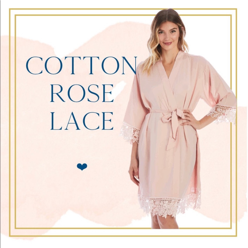 Bridesmaid lace blush robe, Plus size